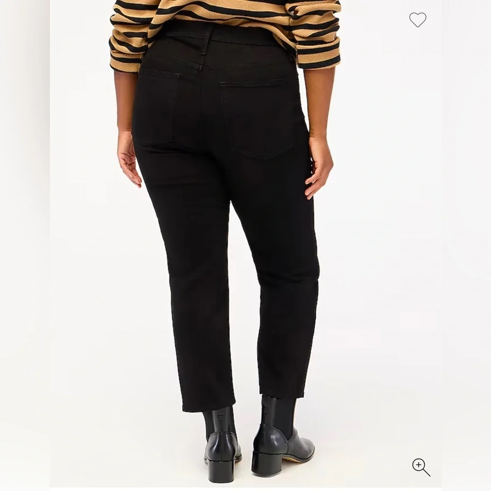 NWT J. Crew Black stovepipe straight leg jean stretch five button size 35